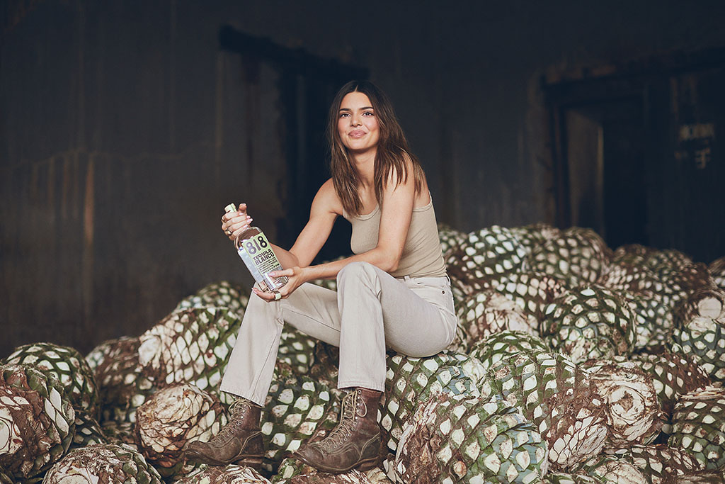 818 Tequila Distillery with Kendall Jenner sitting on agave