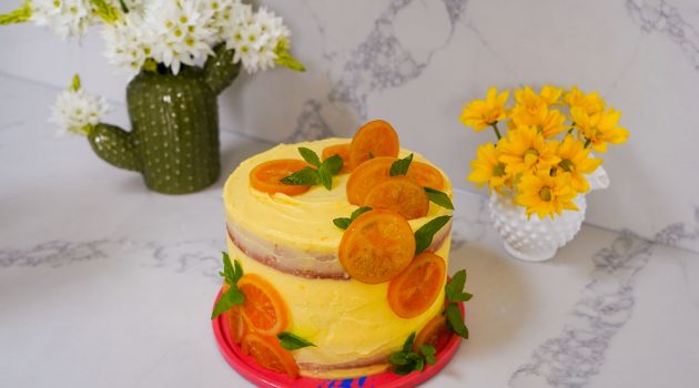 Yorkshire Tea Infused Sponge Cake with Orange Cream Cheese