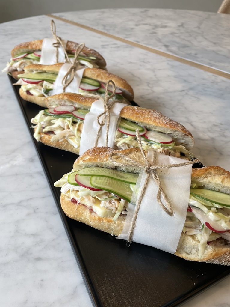 cranberry brie and turkey baguettes