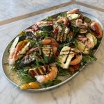 Prawn haloumi and roasted capsicum salad