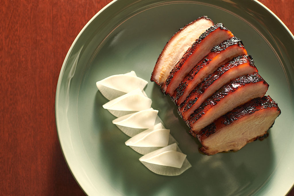 sticky bourbon glazed pork belly